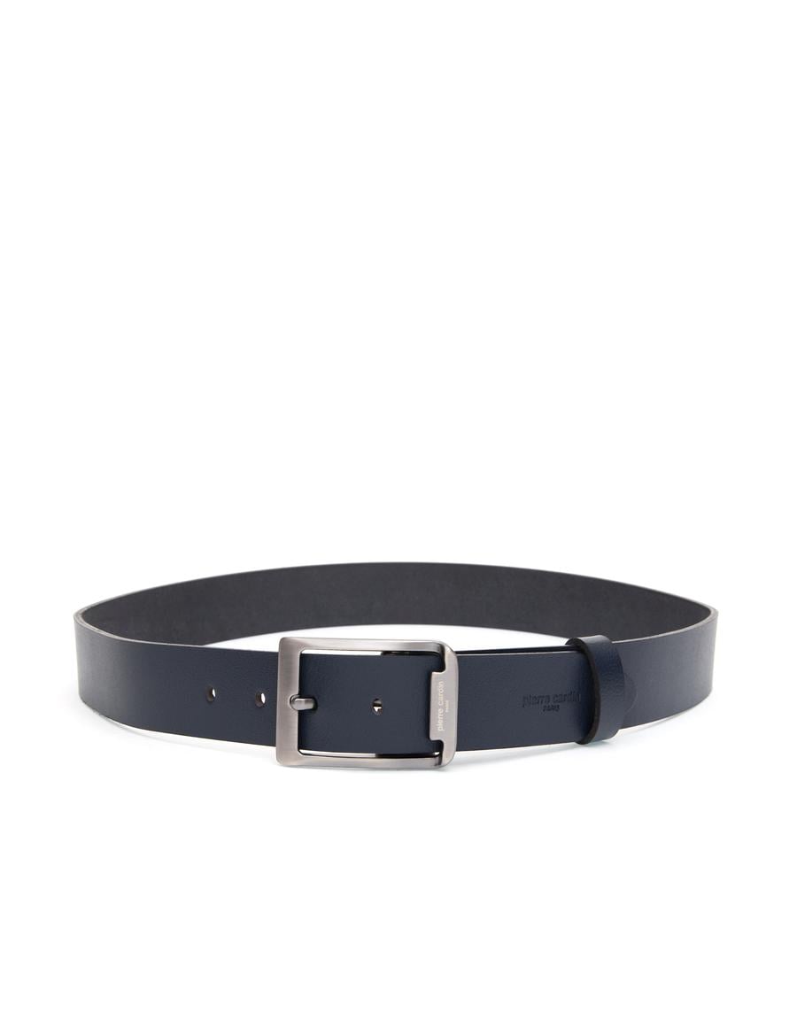 Lacivert %100 Deri Denim Kemer