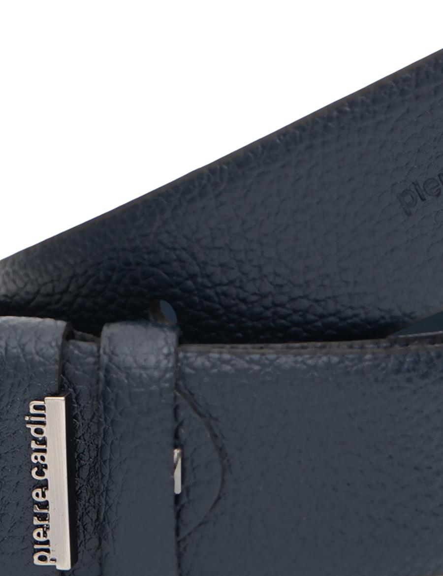 Lacivert %100 Deri Denim Kemer