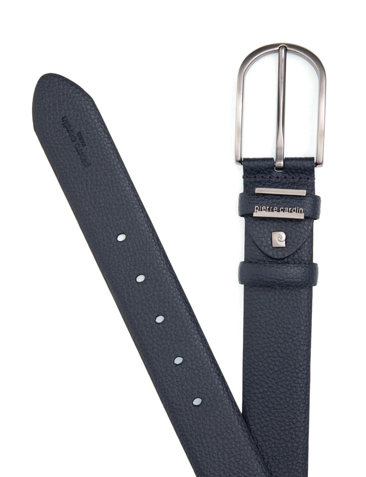 Lacivert %100 Deri Denim Kemer