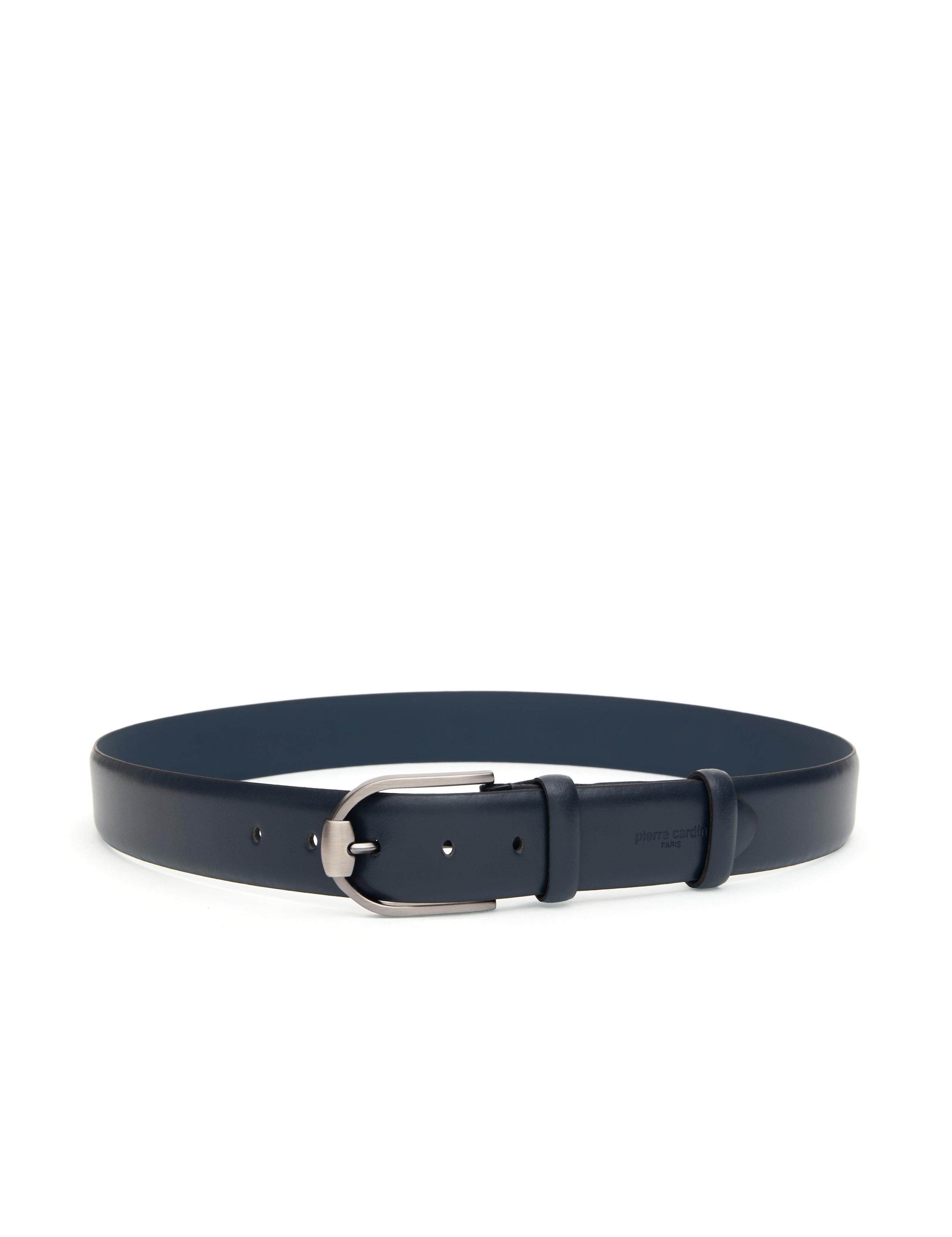 Lacivert %100 Deri Denim Kemer