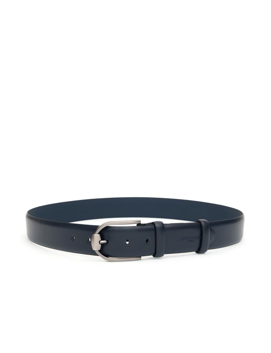 Lacivert %100 Deri Denim Kemer