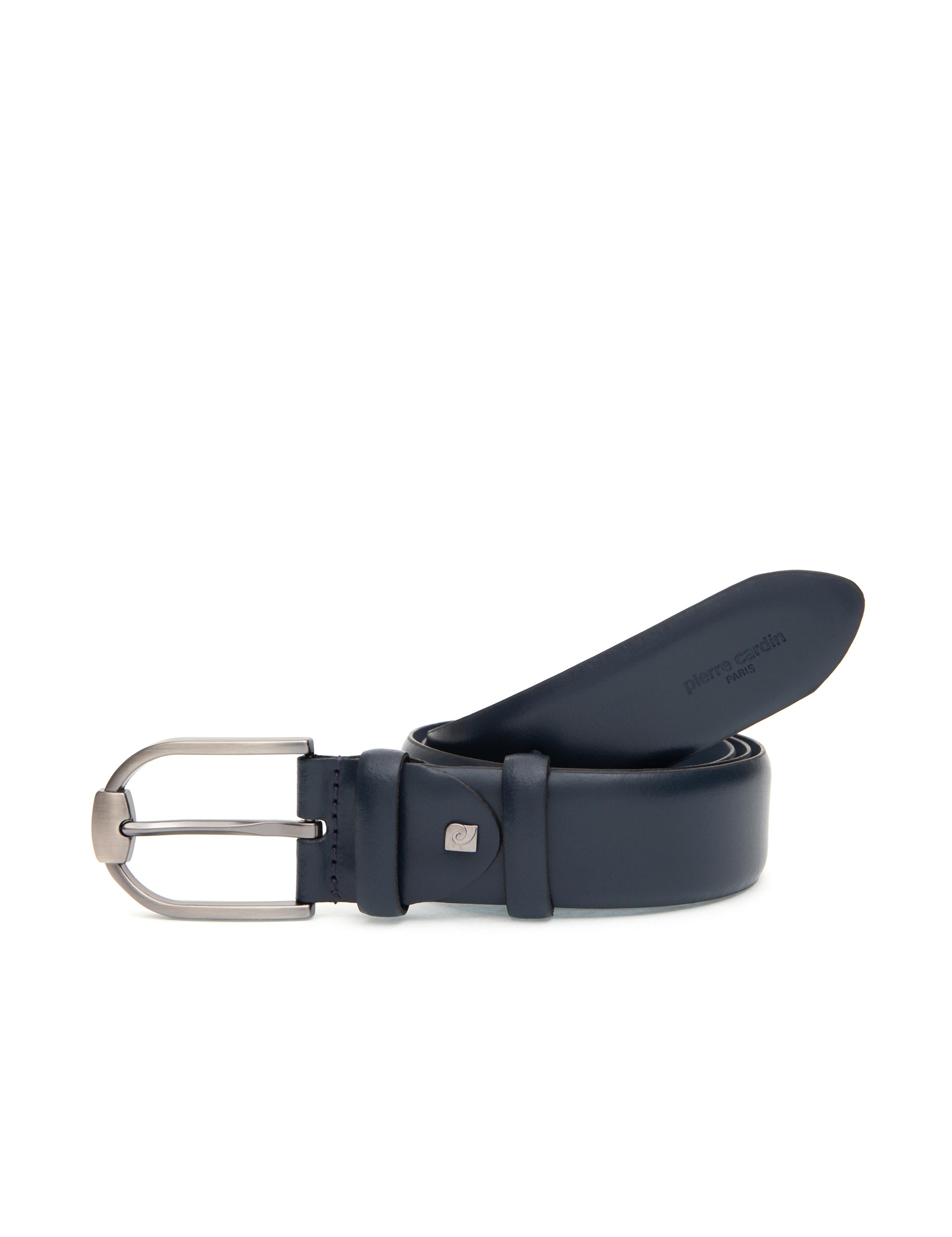 Lacivert %100 Deri Denim Kemer