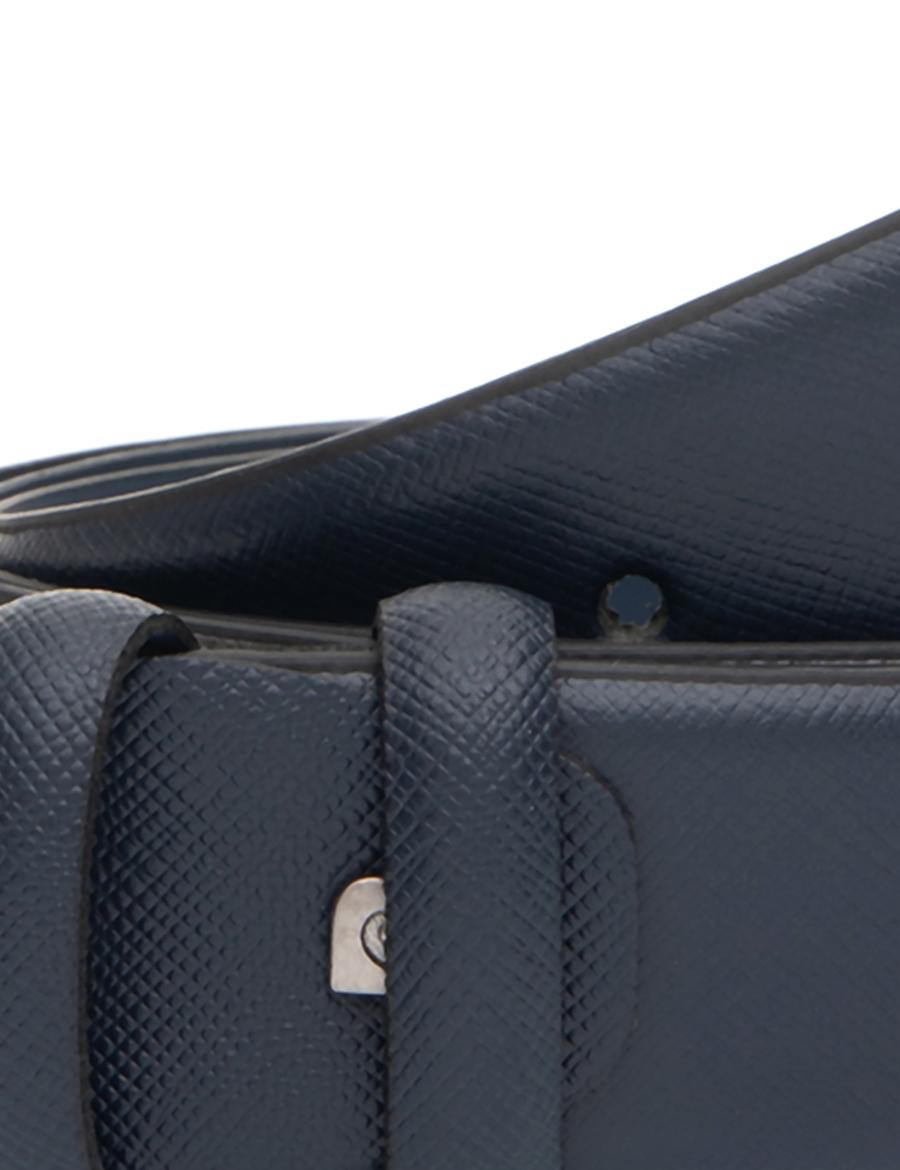 Lacivert %100 Deri Kemer