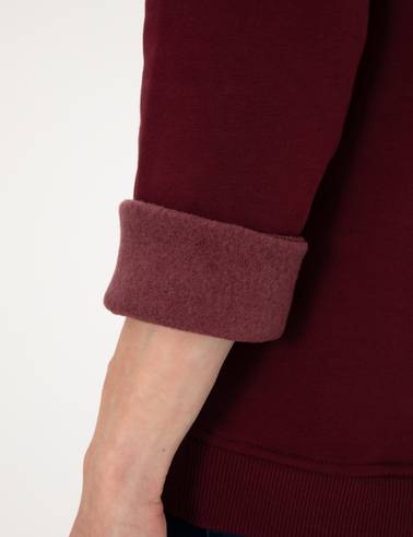 Bordo 3 İplik Regular Fit Bisiklet Yaka Basic Sweatshirt