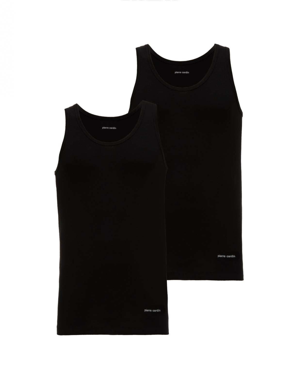 Siyah Pamuk Modal Karışımlı 2'li Atlet