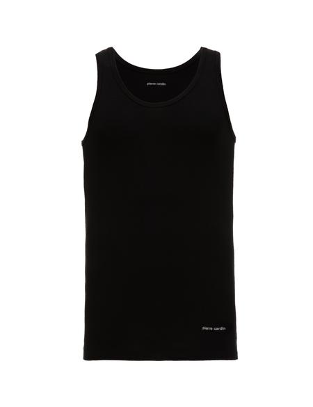 Siyah Pamuk Modal Karışımlı 2'li Atlet - 50323585004