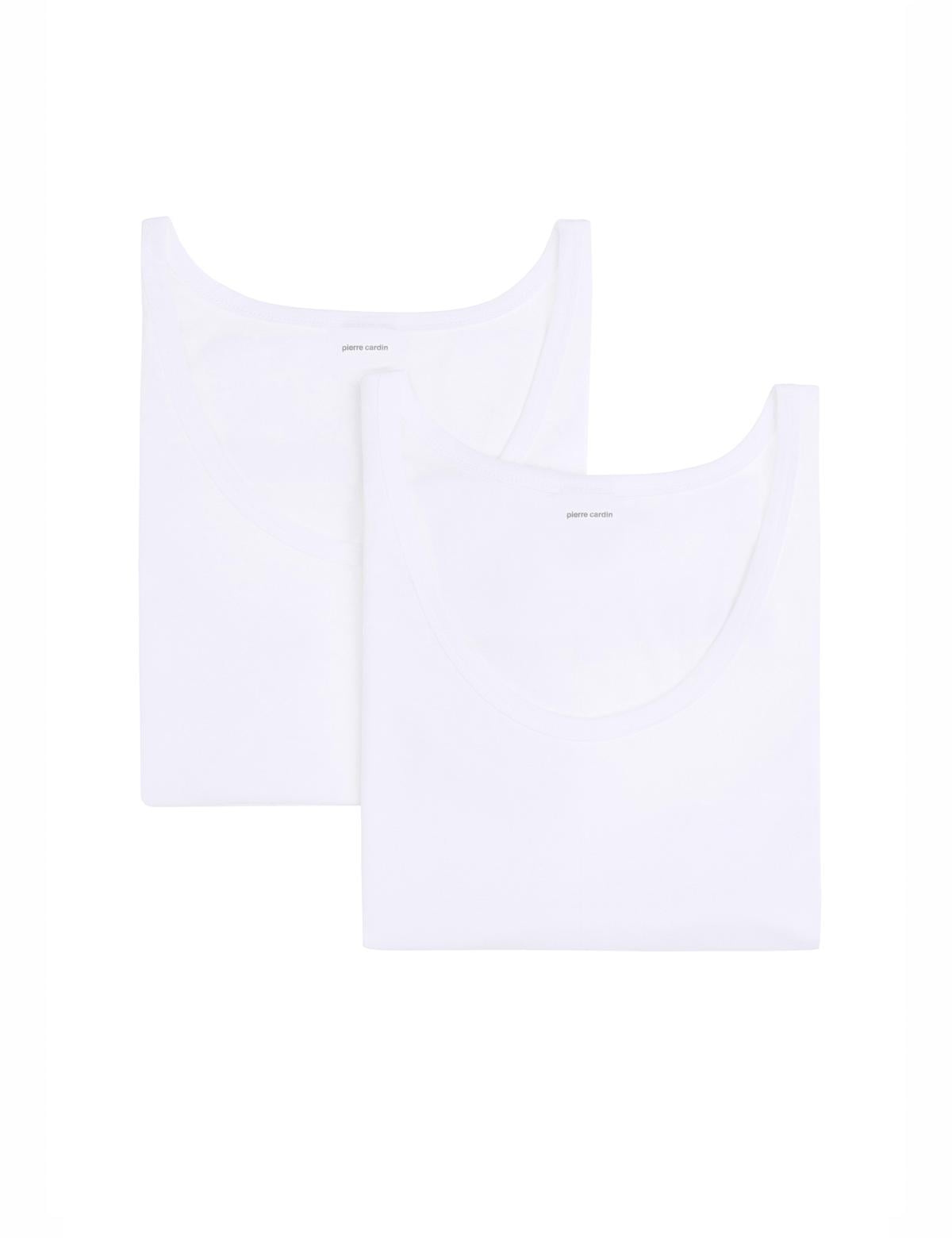 Beyaz Pamuk Modal Karışımlı 2'li Atlet - 50323582003