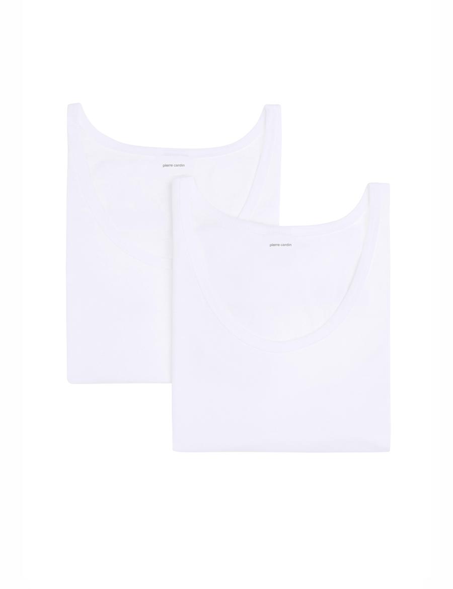 Beyaz Pamuk Modal Karışımlı 2'li Atlet