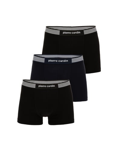 Siyah Pamuk Modal Karışımlı 3'lü Boxer