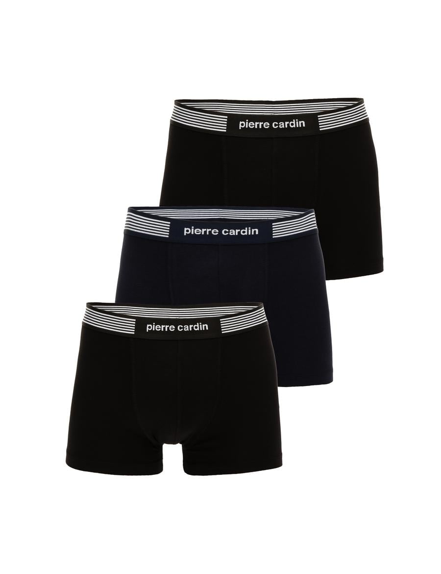 Siyah Pamuk Modal Karışımlı 3'lü Boxer