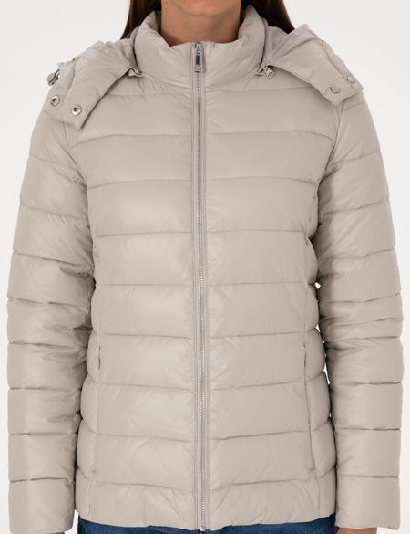 Taş Çıkarılabilir Kapüşonlu Mont - 50314169047