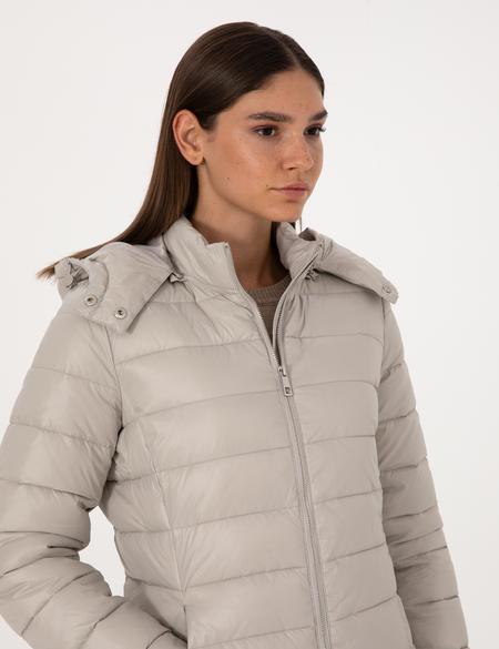 Taş Çıkarılabilir Kapüşonlu Mont - 50314169047