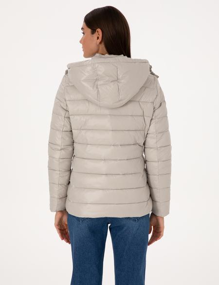 Taş Çıkarılabilir Kapüşonlu Mont - 50314169047