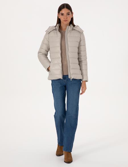 Taş Çıkarılabilir Kapüşonlu Mont - 50314169047