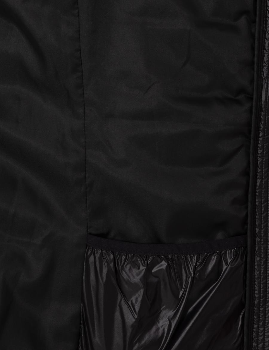 Siyah Çıkarılabilir Kapüşonlu Mont