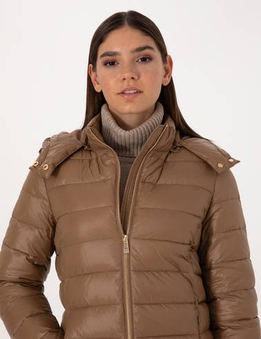 Camel Çıkarılabilir Kapüşonlu Mont