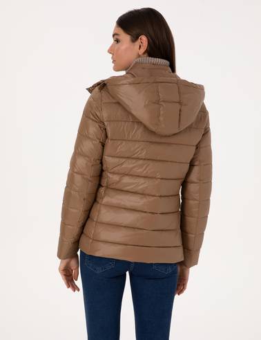 Camel Çıkarılabilir Kapüşonlu Mont