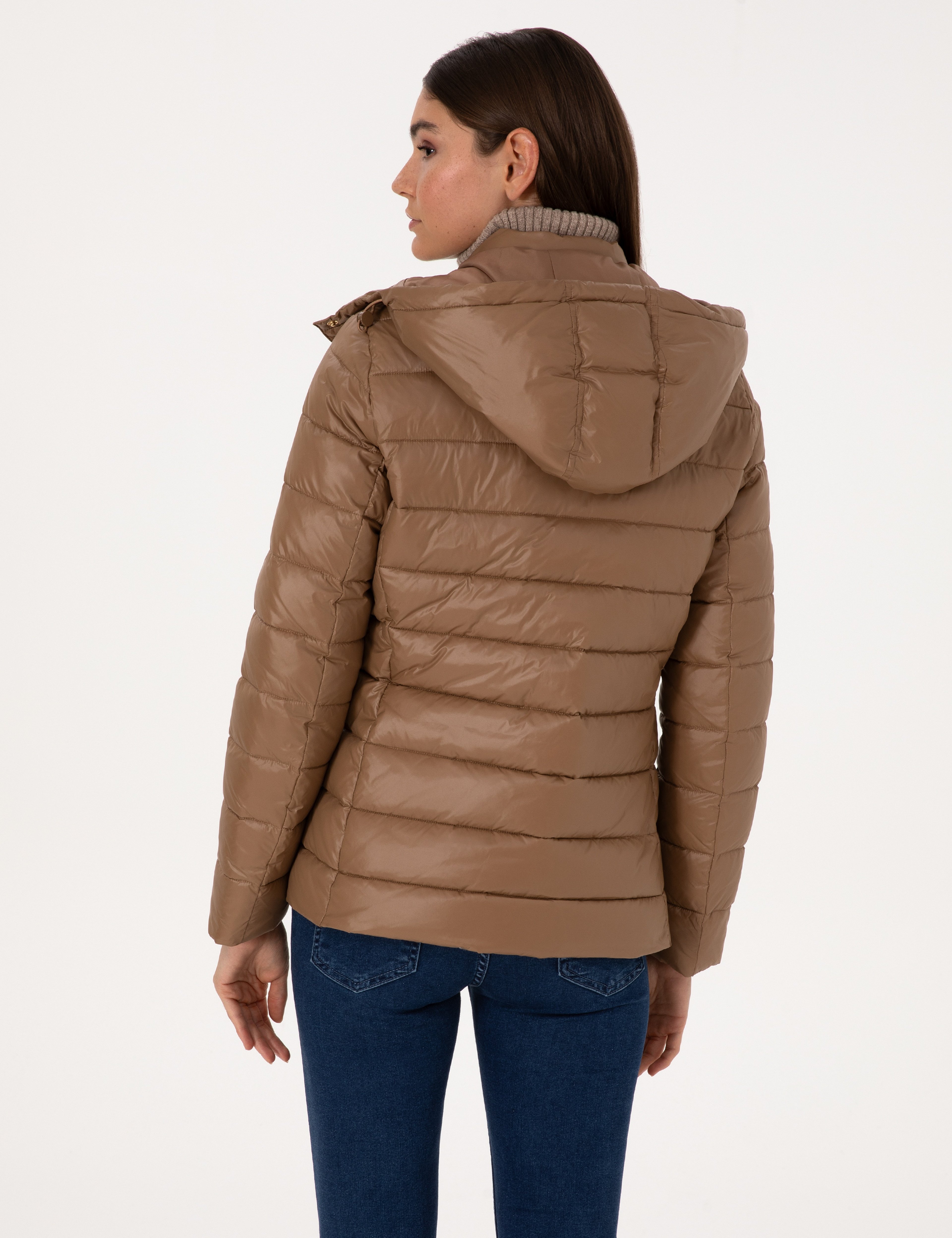 Camel Çıkarılabilir Kapüşonlu Mont - Image 5