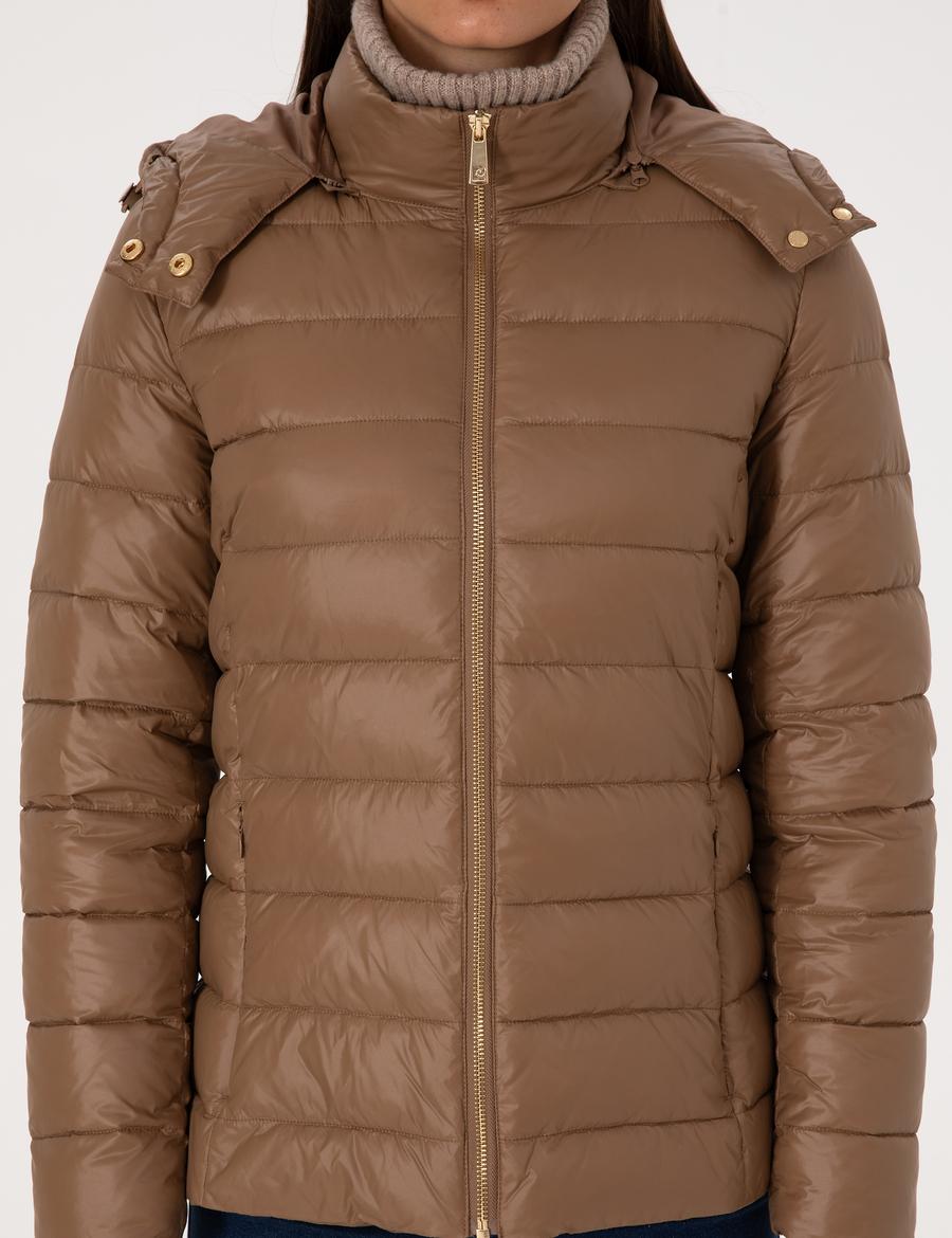 Camel Çıkarılabilir Kapüşonlu Mont