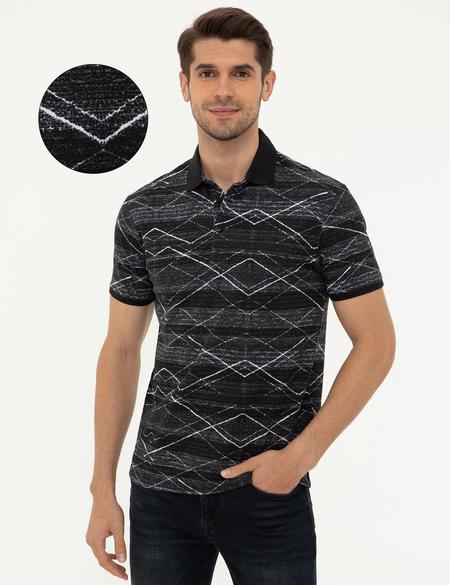 Siyah Slim Fit Tişört - 50232446114