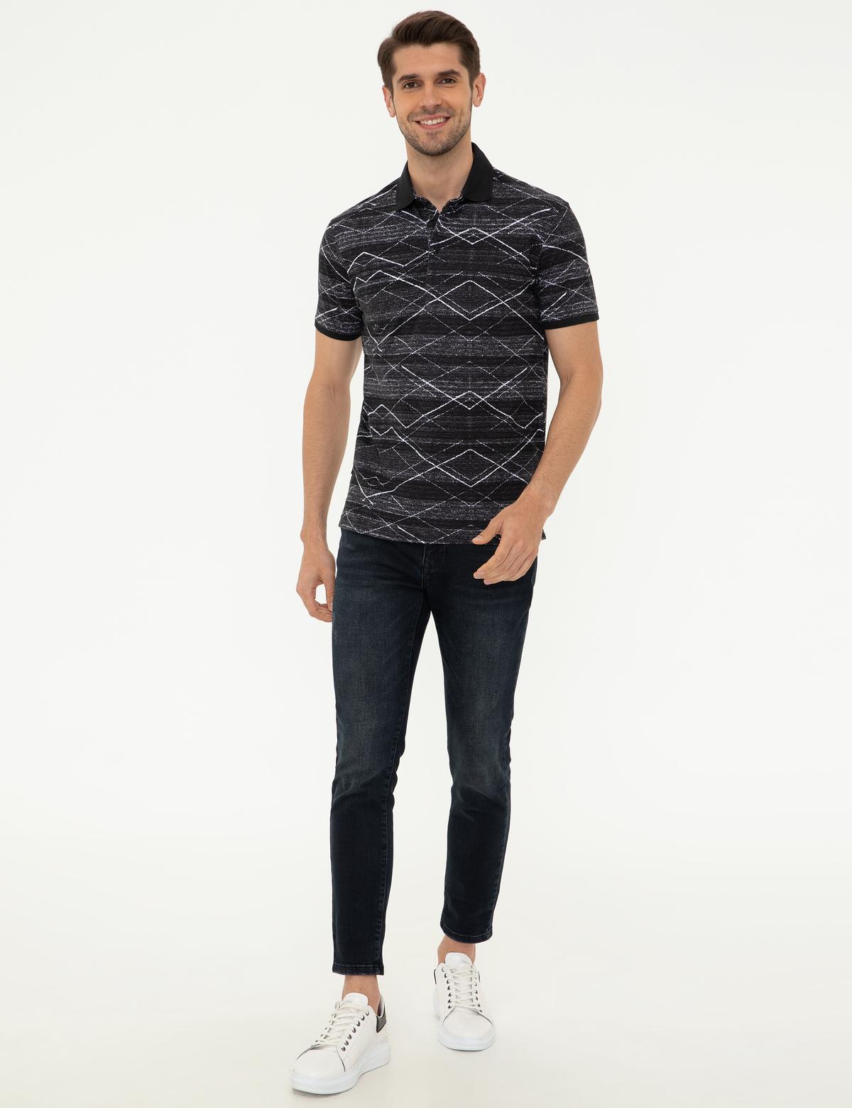 Siyah Slim Fit Tişört - 50232446114