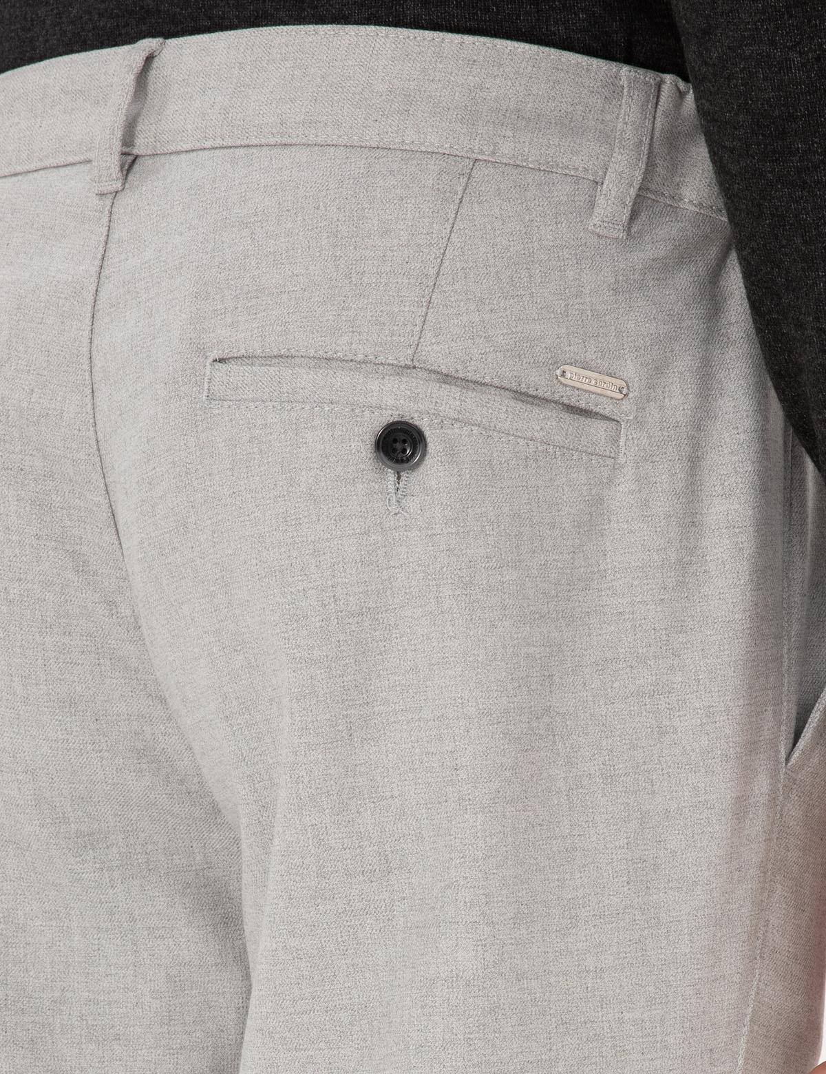 Gri Slim Fit Beli Lastikli Kanvas Pantolon - 50309943219