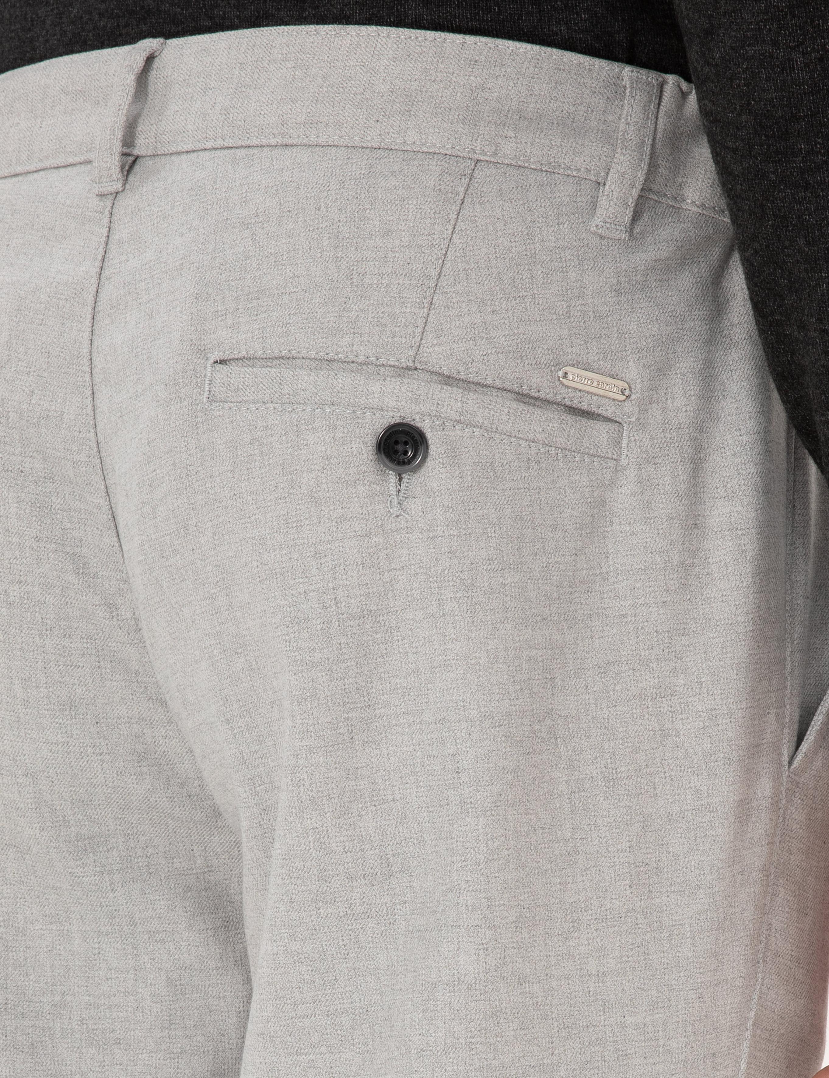 Gri Slim Fit Beli Lastikli Kanvas Pantolon