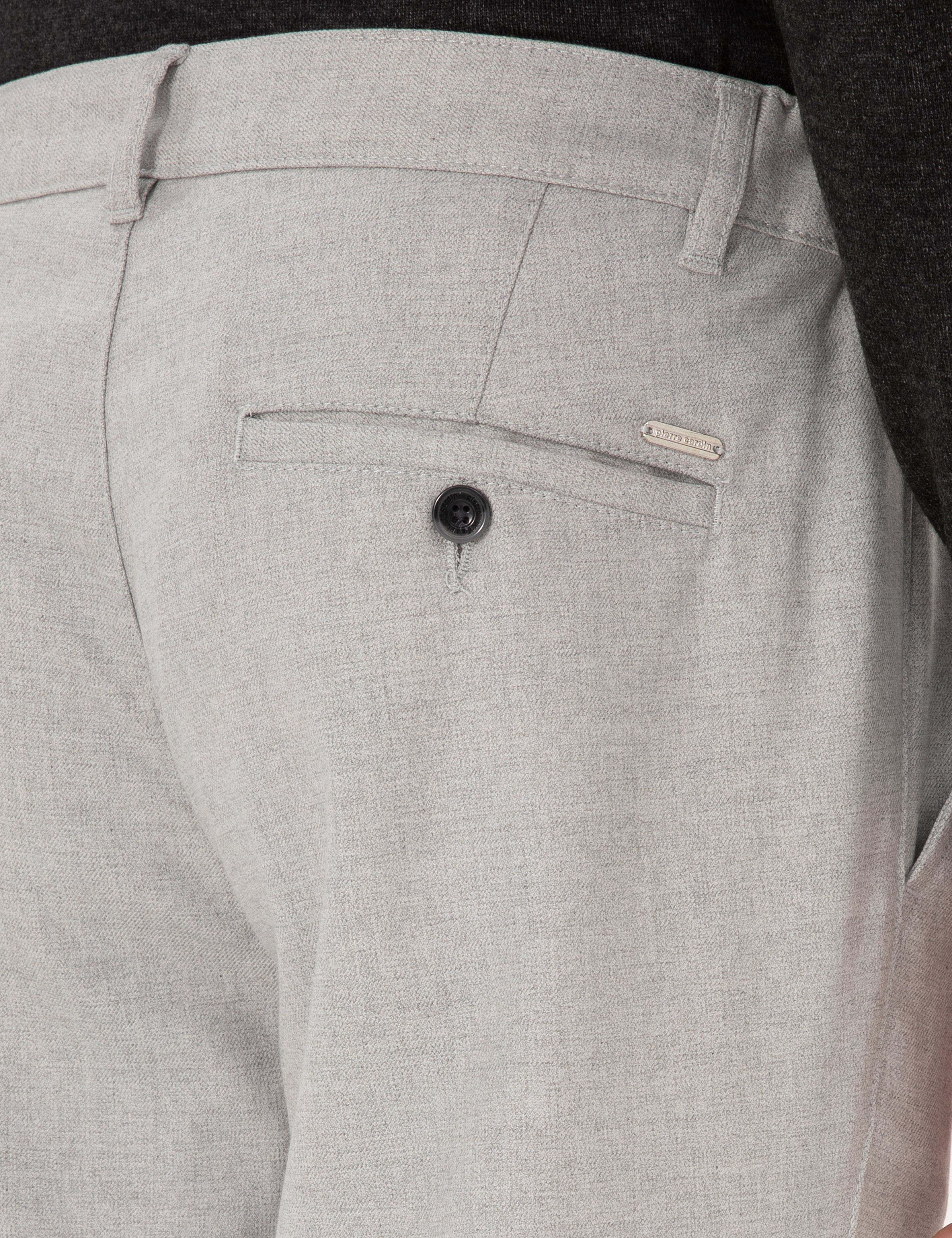 Gri Slim Fit Beli Lastikli Kanvas Pantolon - Image 6