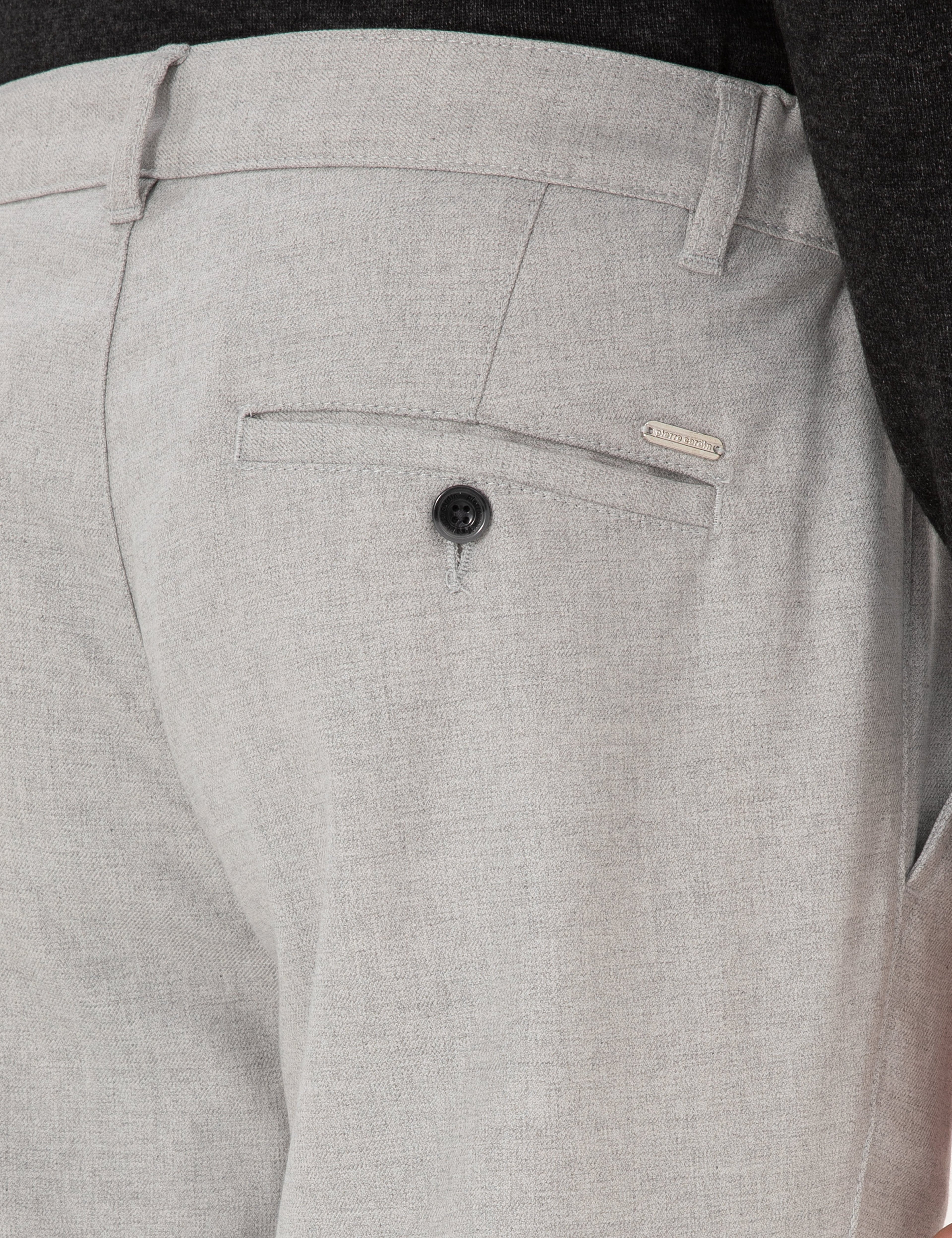 Gri Slim Fit Beli Lastikli Kanvas Pantolon