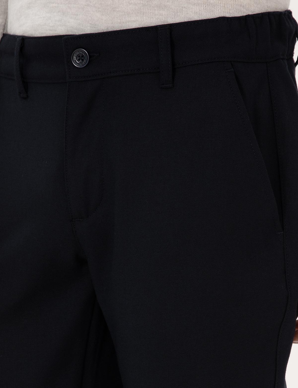 Lacivert Slim Fit Beli Lastikli Kanvas Pantolon - 50309943235