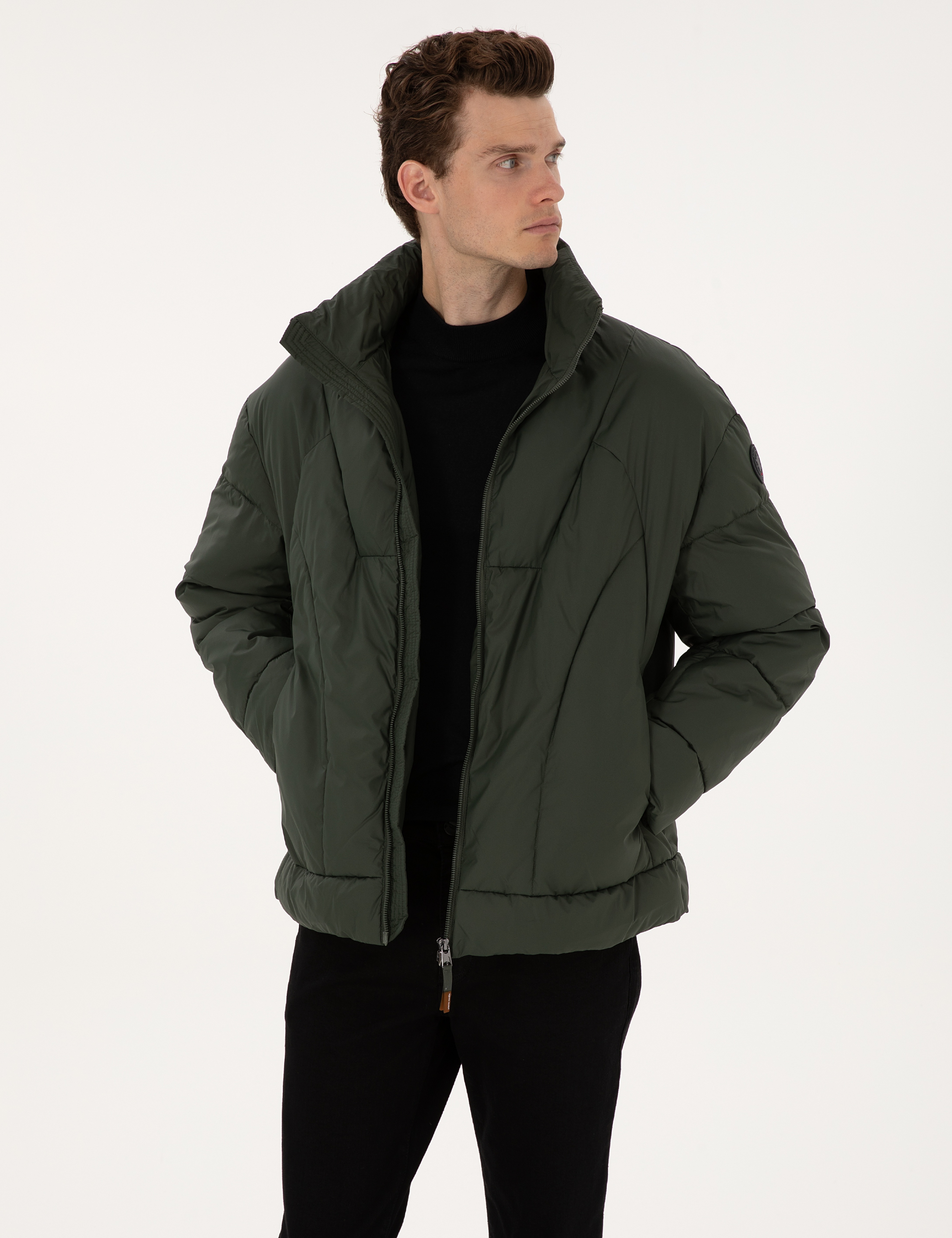 Koyu Haki Oversize Mont - Image 3