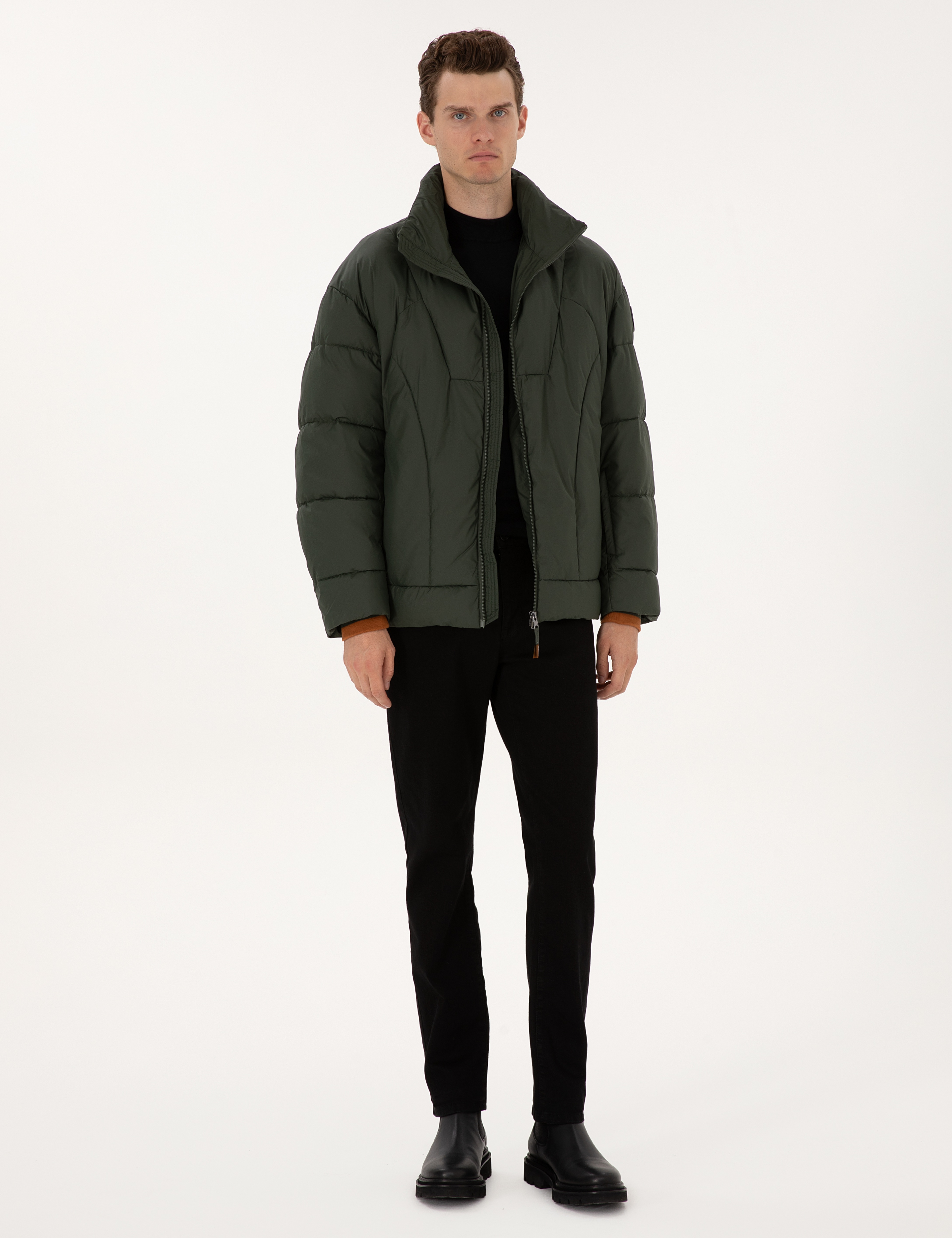 Koyu Haki Oversize Mont