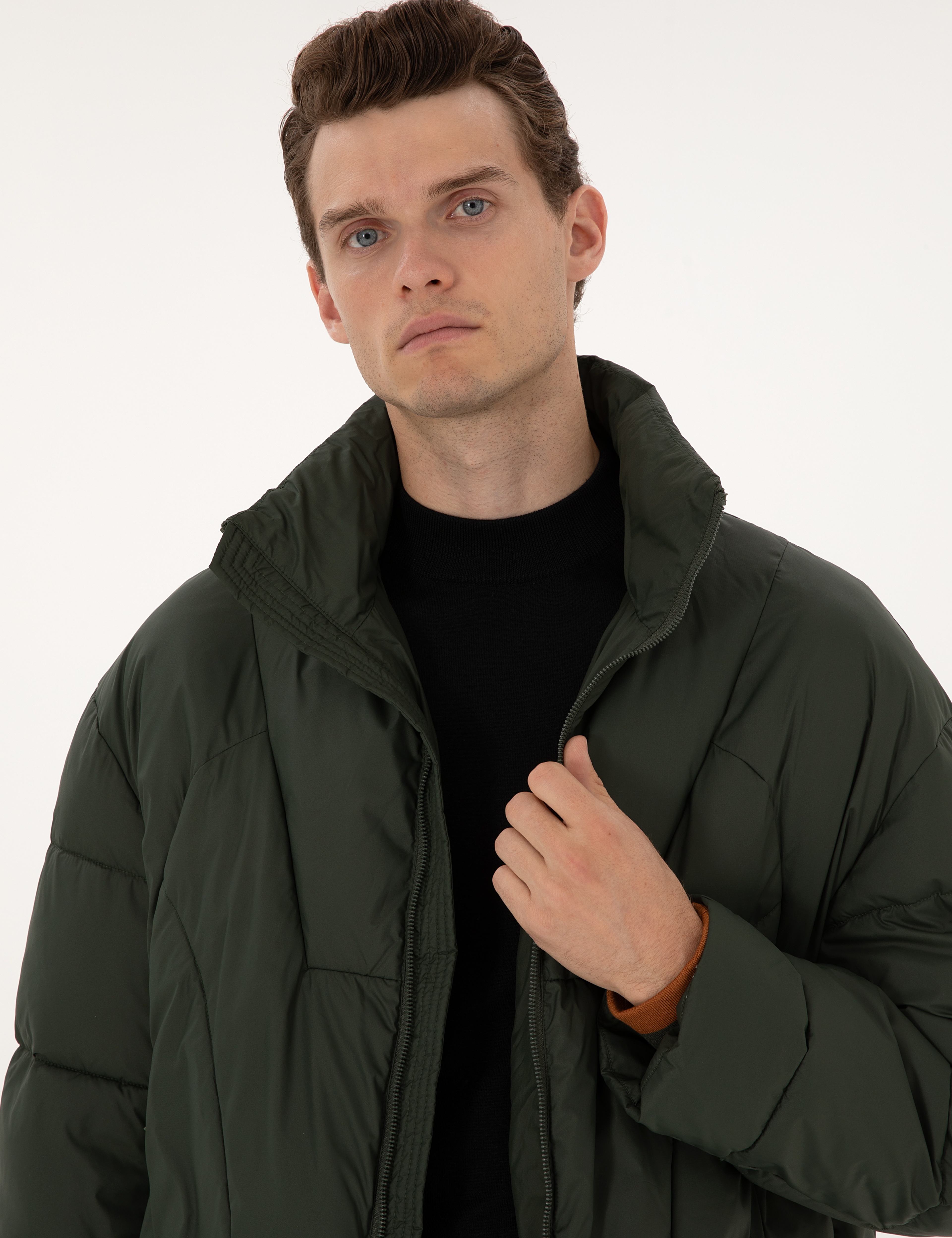 Koyu Haki Oversize Mont - Image 2