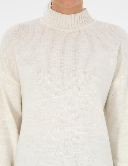 Ekru Comfort Fit Yarım Balıkçı Kazak - 50310958022