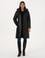 Siyah Çıkarılabilir Kapüşonlu Kapitone Uzun Mont