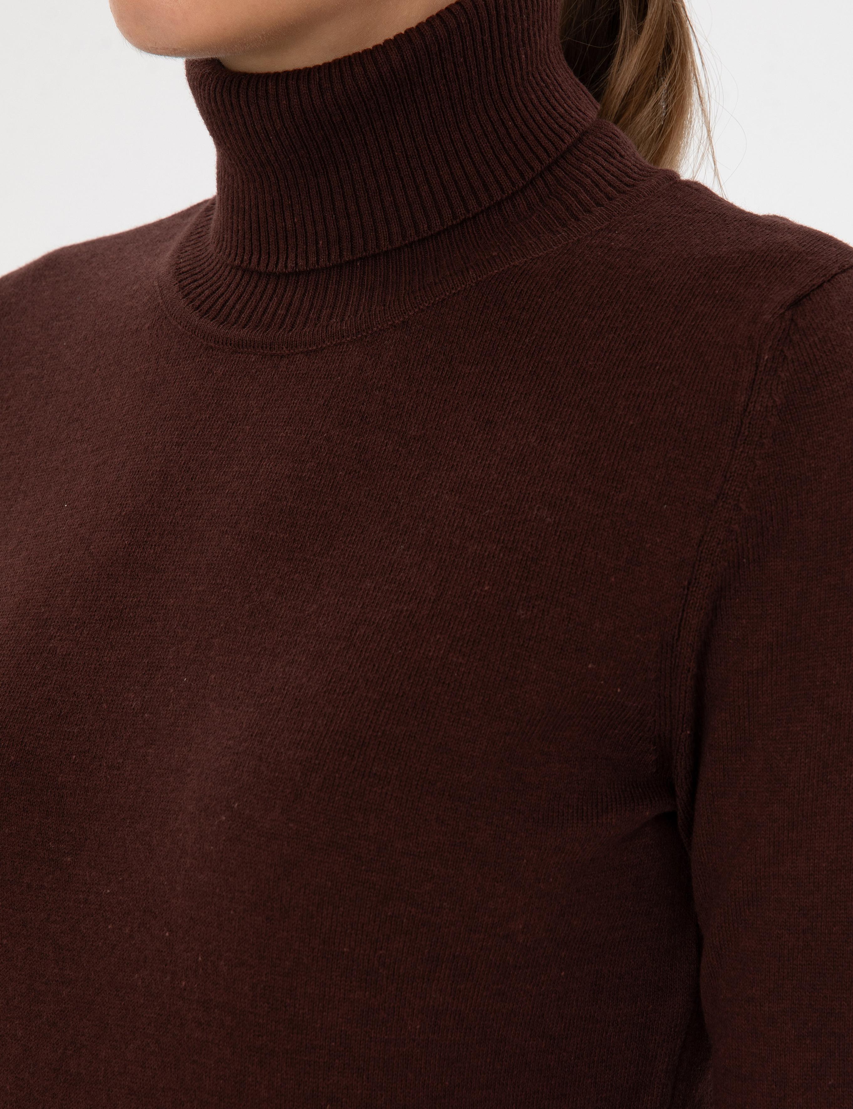 Kahverengi Slim Fit Basic Kazak