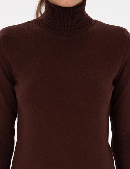 Kahverengi Slim Fit Basic Kazak - 50315747073