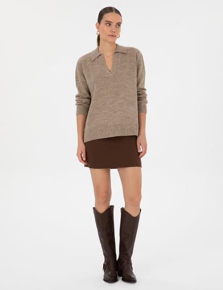 Bej Comfort Fit Polo Yaka Kazak - 50317226006