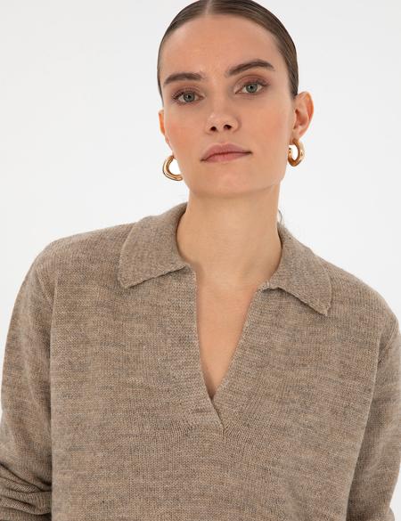 Bej Comfort Fit Polo Yaka Kazak - 50317226006