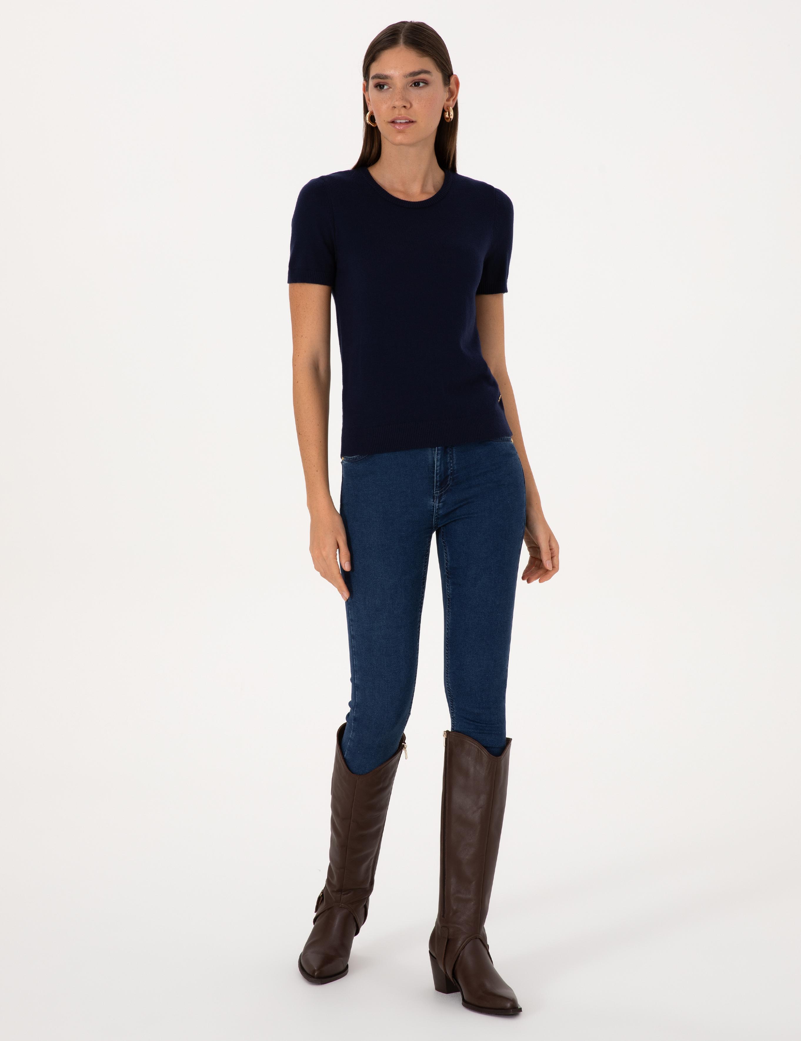 Lacivert Slim Fit Triko Tişört