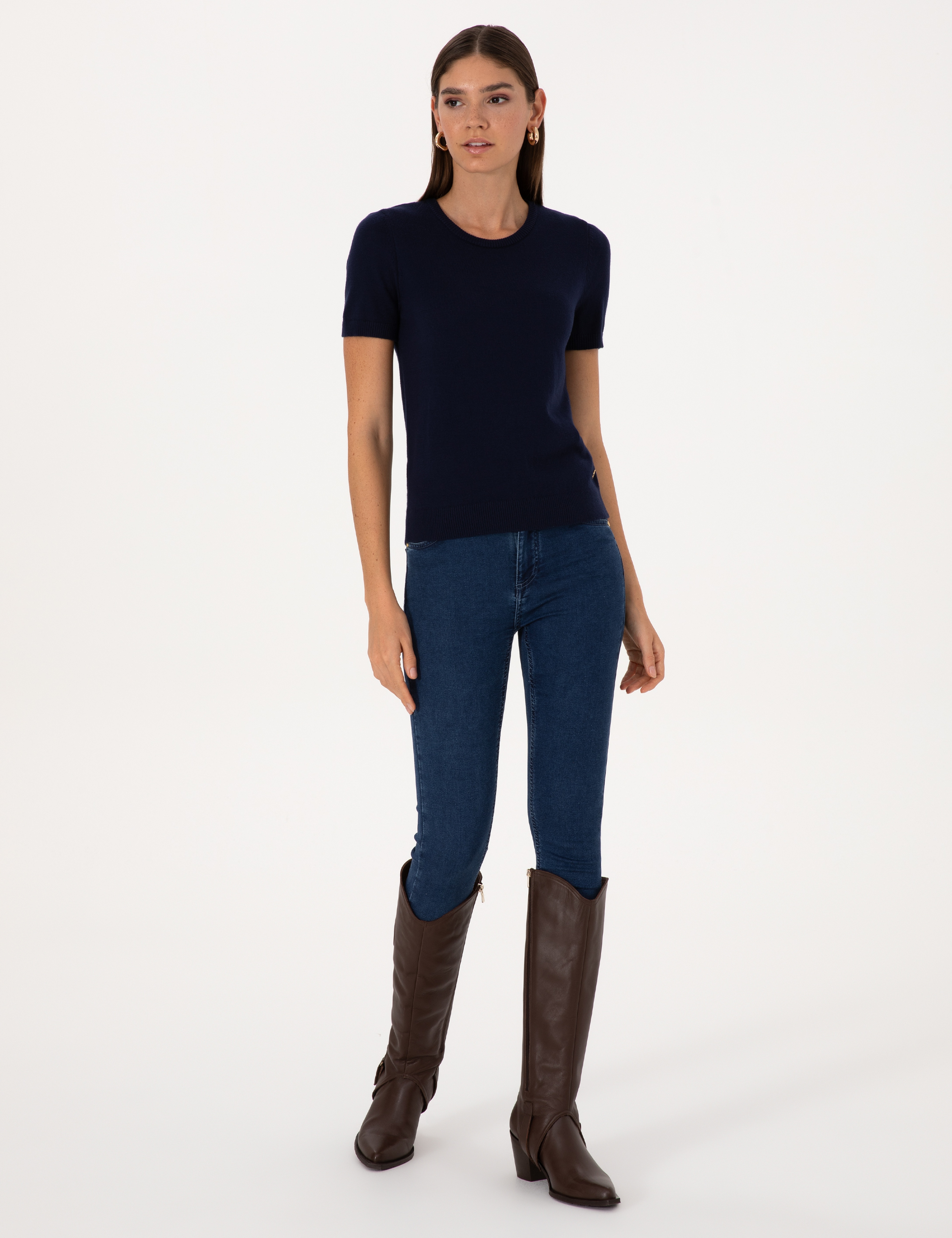 Lacivert Slim Fit Triko Tişört - Image 4