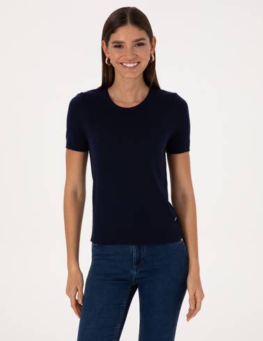 Lacivert Slim Fit Triko Tişört