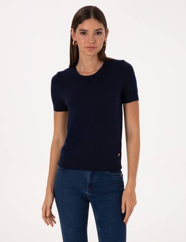 Lacivert Slim Fit Triko Tişört