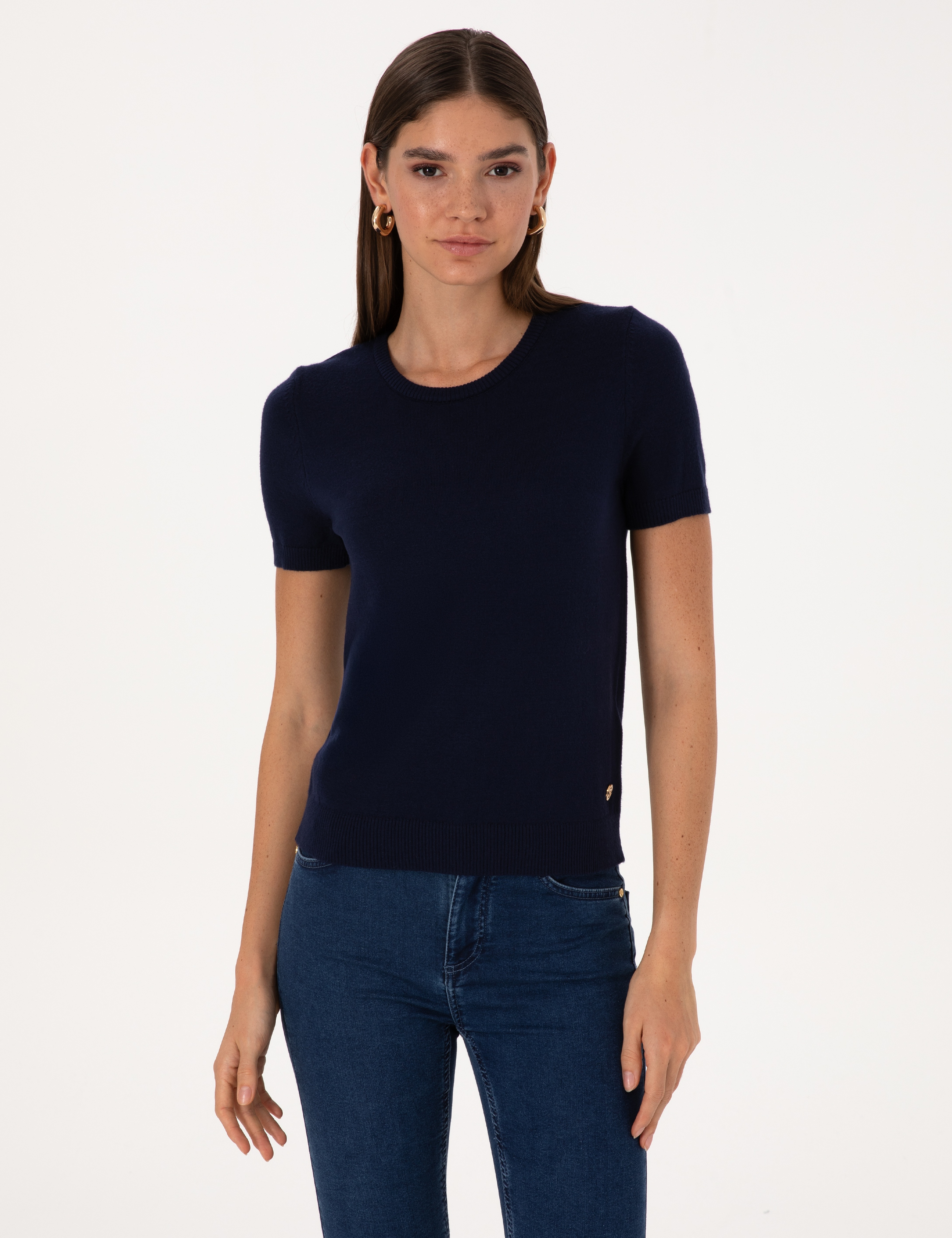 Lacivert Slim Fit Triko Tişört - Image 1