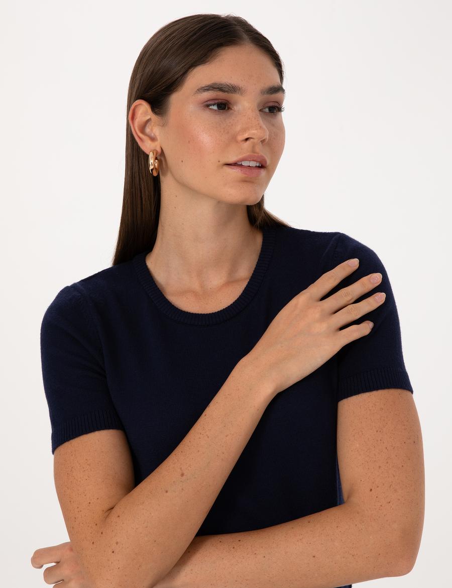 Lacivert Slim Fit Triko Tişört