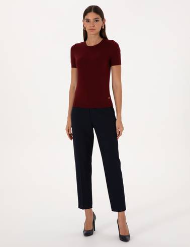 Vişne Slim Fit Triko Tişört