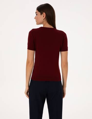 Vişne Slim Fit Triko Tişört
