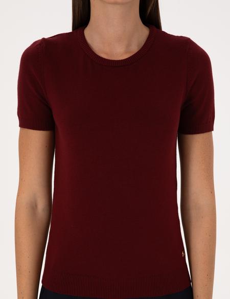 Vişne Slim Fit Triko Tişört - 50316341021