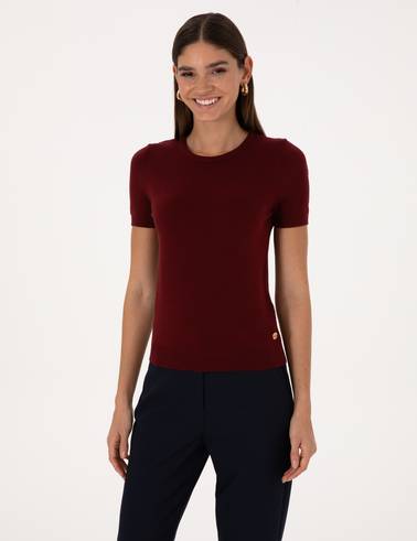 Vişne Slim Fit Triko Tişört
