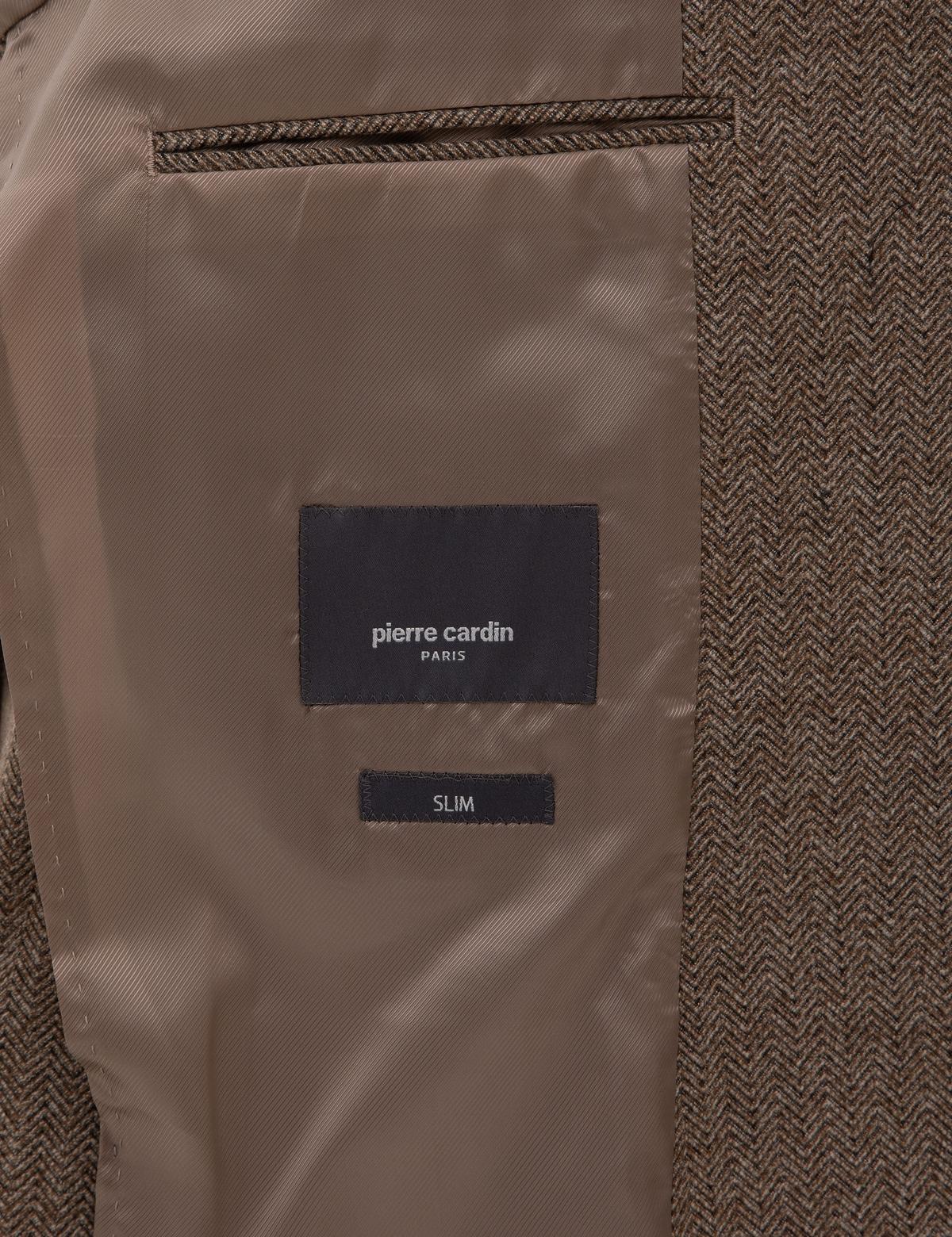 Kahverengi Slim Fit Balıksırtı Ceket - 50317640053